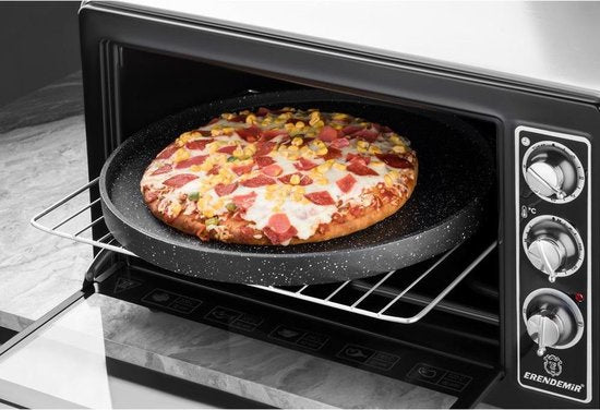 3-in-1 Granit-Gusspfanne Doppelseitig – Grillpfanne – Crêpepfanne – Pfannkuchenpfanne – 35cm