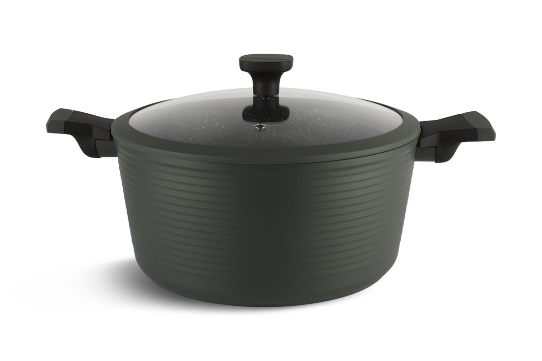 Edënbërg Green Line - 12-teiliges Luxus-Topfset aus geschmiedetem Aluminium - Keramik-/Marmor-Beschichtung