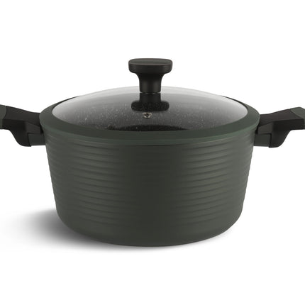 Edënbërg Green Line - Set de 12 casseroles et poêles de luxe en aluminium forgé - Revêtement céramique/marbre