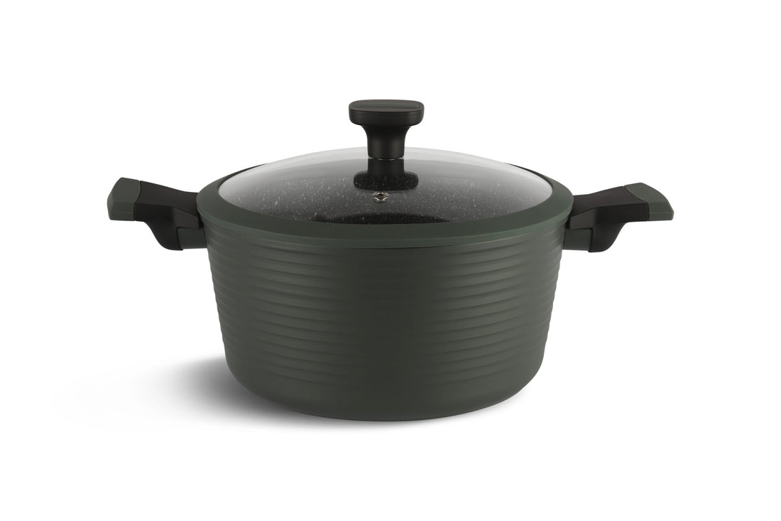 Edënbërg Green Line - 12-teiliges Luxus-Topfset aus geschmiedetem Aluminium - Keramik-/Marmor-Beschichtung