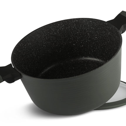 Edënbërg Green Line - Set de 12 casseroles et poêles de luxe en aluminium forgé - Revêtement céramique/marbre