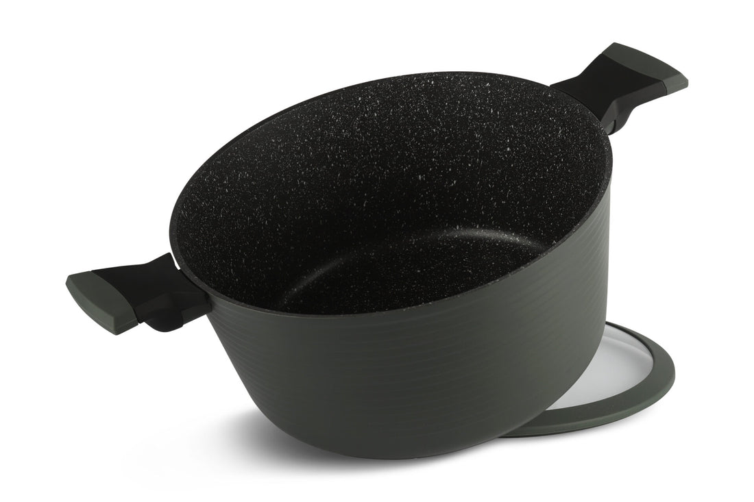 Edënbërg Green Line - 12-teiliges Luxus-Topfset aus geschmiedetem Aluminium - Keramik-/Marmor-Beschichtung