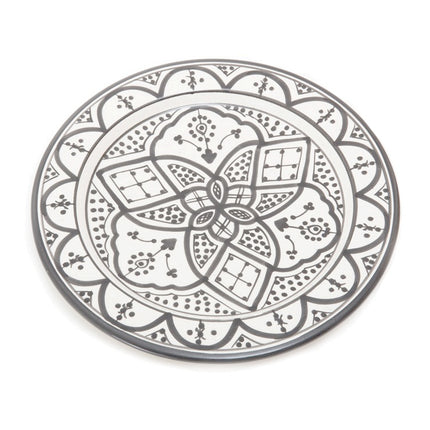 Assiette marocaine gris-blanc ø26 cm
