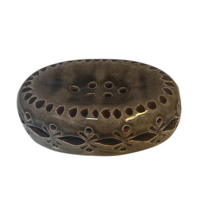 Porte-savon en faïence fait main – 13 x 9 cm – Design traditionnel
