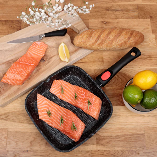 Grillpfanne Induktion - Steakpfanne mit abnehmbarem Griff - PFAS-frei - Geeignet für alle Herdarten