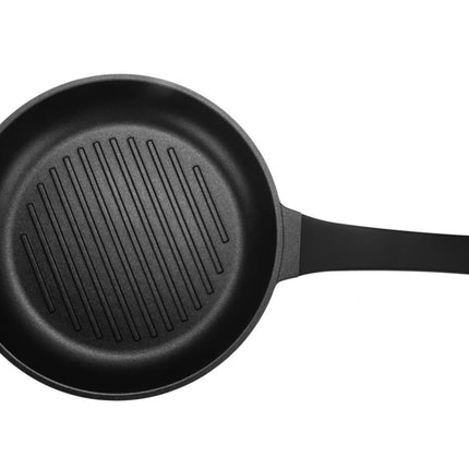 Poêle à griller ronde avec couvercle - poêle à steak