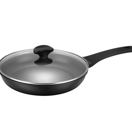 Poêle à griller ronde avec couvercle - poêle à steak