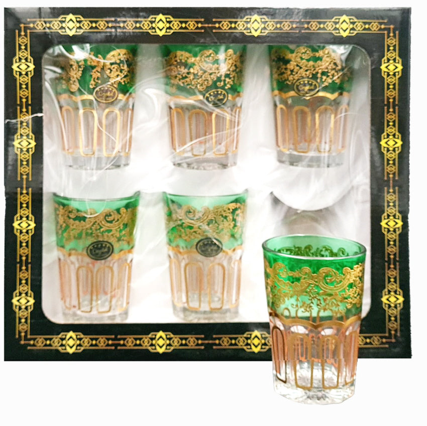 Theeglazen met gouden patroon