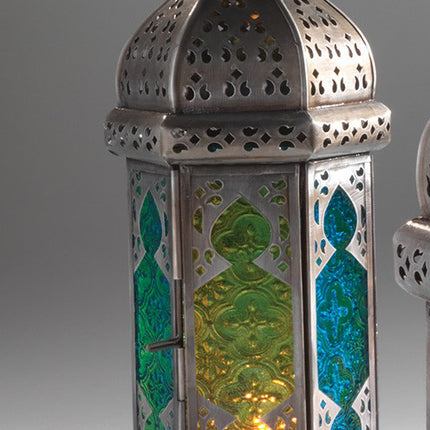 Lanterne marocaine à grand abat-jour ton sur ton - faite à la main