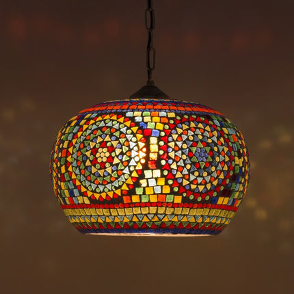 Lampe mosaïque multicolore Classique