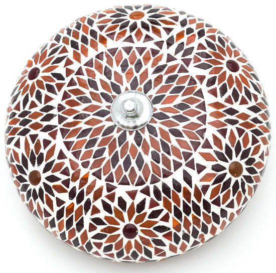 Oosterse plafondlamp Goa mozaïek oranje Bohemian 24 cm