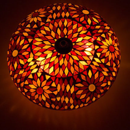 Plafonnier oriental Goa mosaïque orange bohème 24 cm