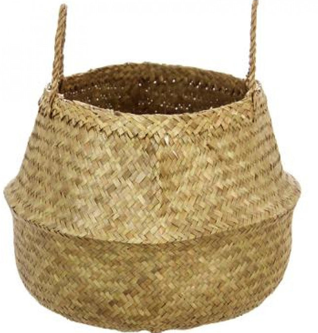 Grand panier de rangement en jonc de mer Naturel 40*40cm