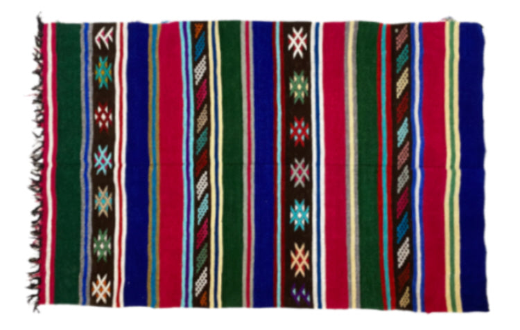 Moroccan kilim rug striped colors 100 x 150 cm