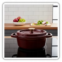 Hage - Cast Iron Casserole - Dutch Oven - Cast Iron Casserole with Lid - Enamelled - Suitable for Induction & Oven - 2.85 Litres - 25.5 x 19.5 x 12.5 cm - Plum Colour