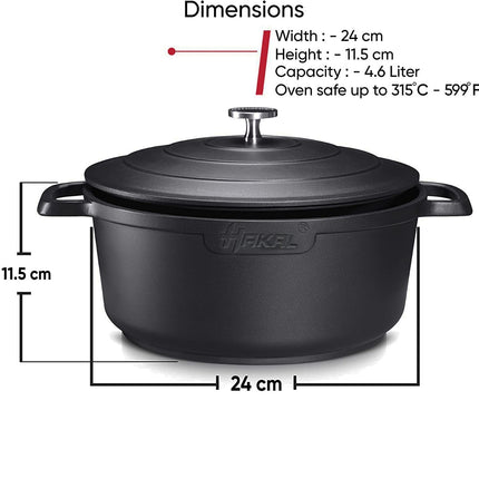 Cocotte Hakal avec poignées ergonomiques - 4,5 L - faitout compatible four