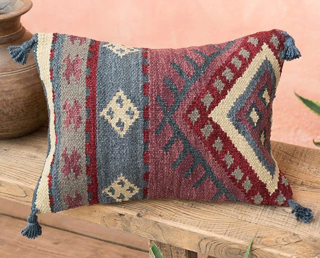 Housse de coussin kilim tissée main 35 x 50 cm