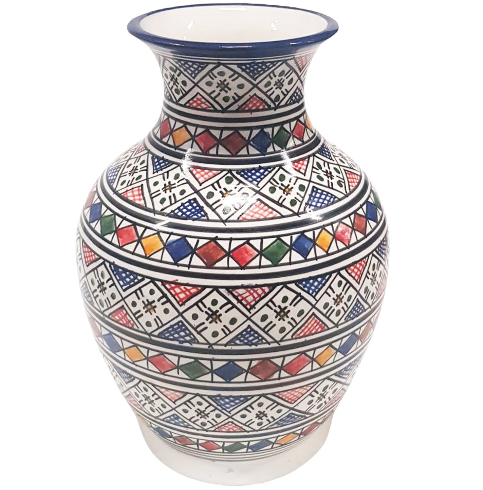 Hand-painted Moroccan ceramic vase