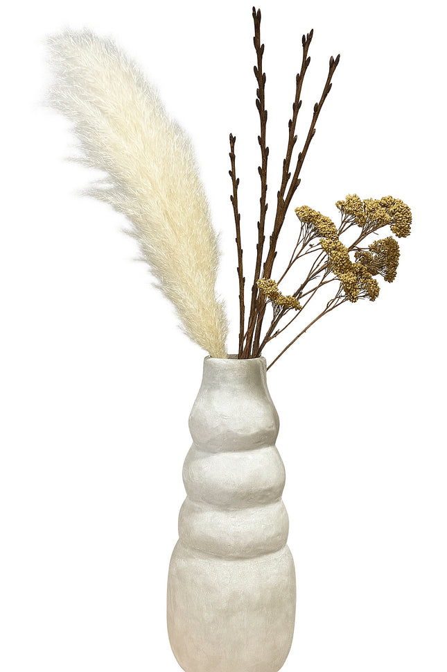 Vase décoratif fait main 32 cm – Design organique aspect pierre naturelle