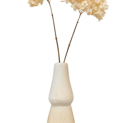 Vase en céramique fait main 30 cm – design mat blanc/crème