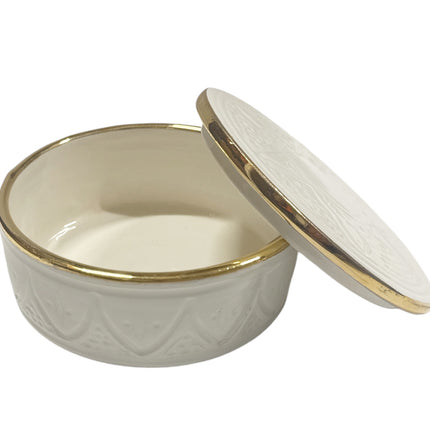 Pot en céramique Empreinte fait main - Blanc Or