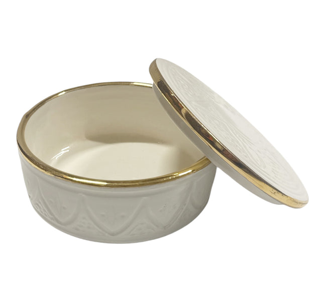 Pot en céramique Empreinte fait main - Blanc Or