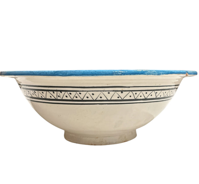 Vasque à poser ronde - Vasque ronde faite à la main - turquoise Ø 35 cm