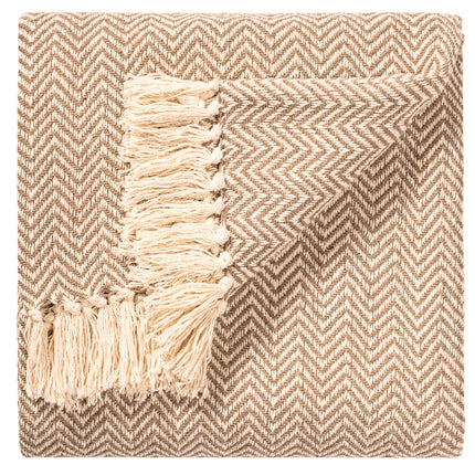 Plaid doux tissé à la main avec pompons