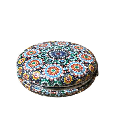 Miroir de poche Ø 7,5 cm – Design marocain – Compact et pliable