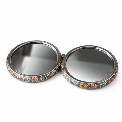 Miroir de poche Ø 7,5 cm – Design marocain – Compact et pliable