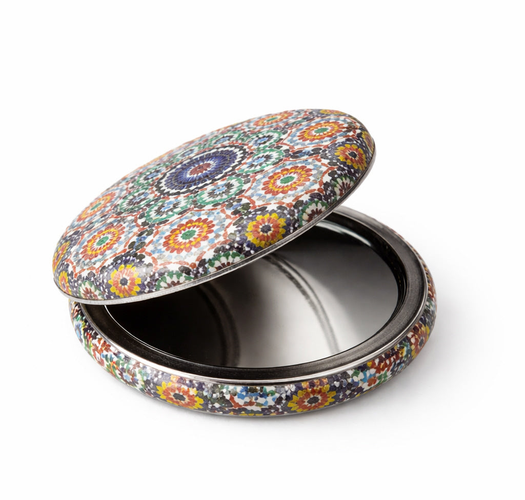 Handspiegel Ø 7, 5 cm – Marokkaans Design – Compact & Opvouwbaar