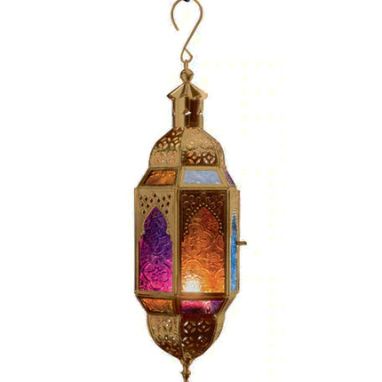 Lanterne orientale suspendue en verre Moyen