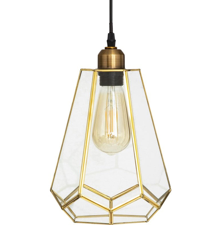 hanglamp in goudkleurig glas D 18 cm