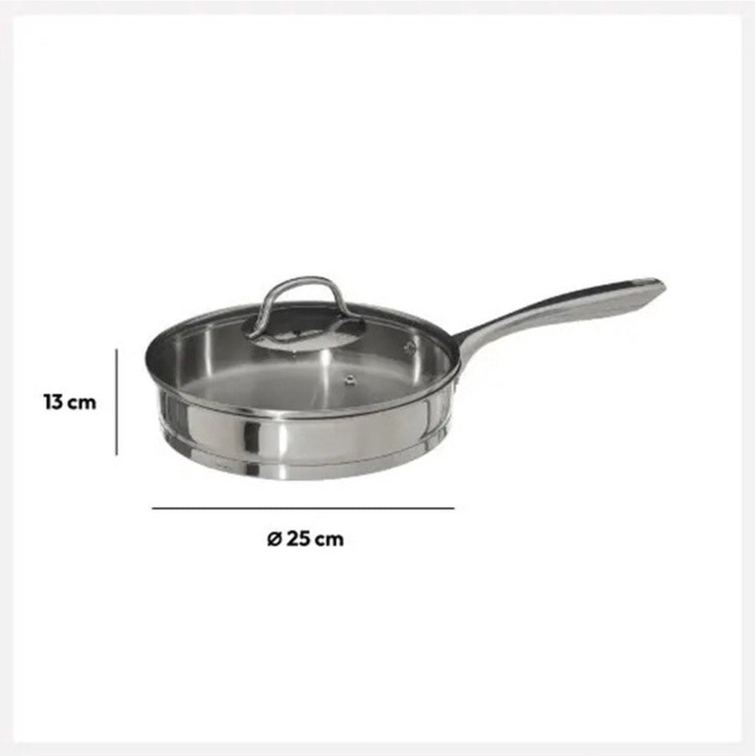Hapjespan met deksel - Alle kookplaten/warmtebronnen geschikt - zilver - Dia 24 cm