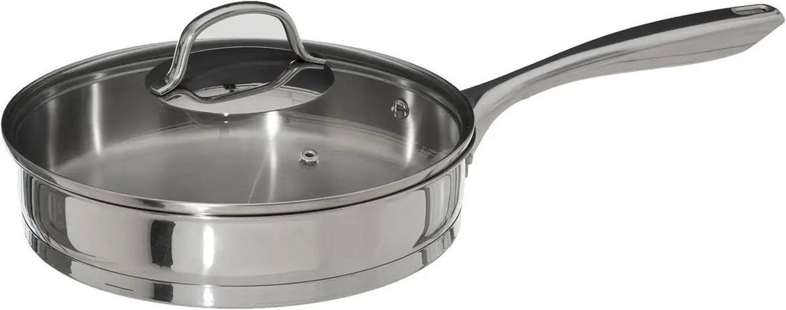 Hapjespan met deksel - Alle kookplaten/warmtebronnen geschikt - zilver - Dia 24 cm