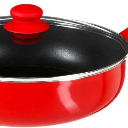 Sauteuse avec couvercle - Tous feux/sources de chaleur compatibles - rouge/noir - Ø 28 cm