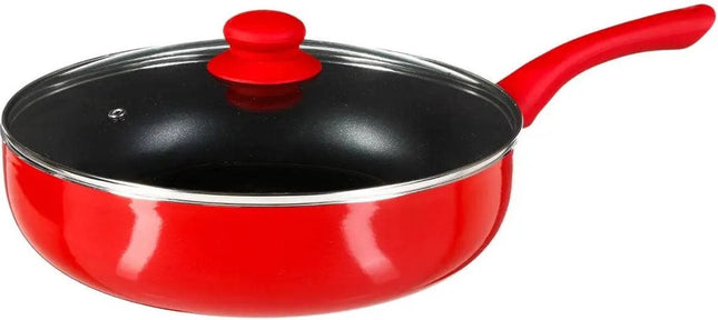 Sauteuse avec couvercle - Tous feux/sources de chaleur compatibles - rouge/noir - Ø 28 cm