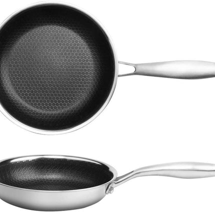 Cainfy super poêle pro anti-adhérente – Anti-adhésive alvéolée haute résistance – Compatible lave-vaisselle et four