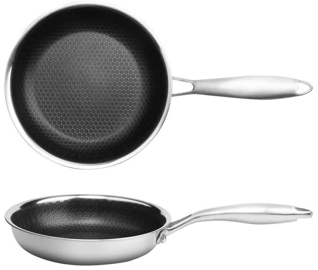 Cainfy super poêle pro anti-adhérente – Anti-adhésive alvéolée haute résistance – Compatible lave-vaisselle et four