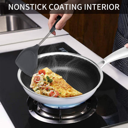 Cainfy super poêle pro anti-adhérente – Anti-adhésive alvéolée haute résistance – Compatible lave-vaisselle et four