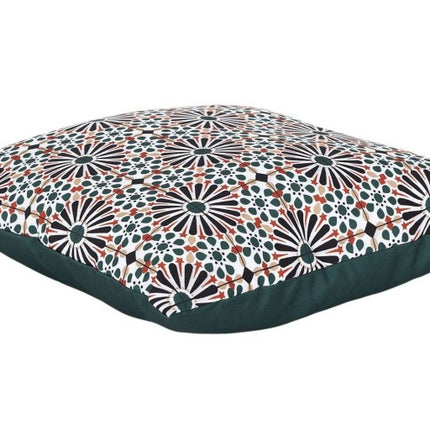 Coussin de luxe vert à motifs