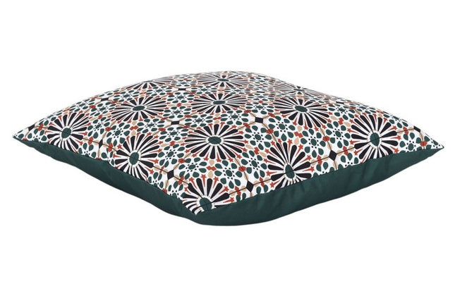 Coussin de luxe vert à motifs