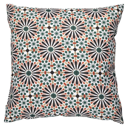 Coussin de luxe vert à motifs
