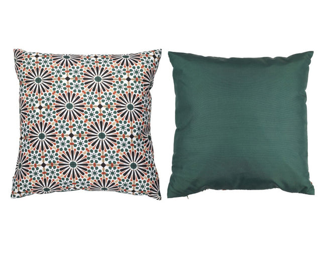 Coussin de luxe vert à motifs