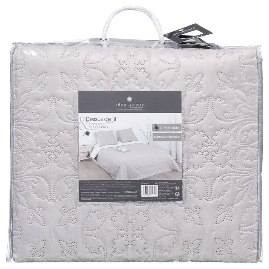 Bedsprei Arabic beige 260 x 240 cm – dubbelzijdig, sierlijk patroon – foto 4