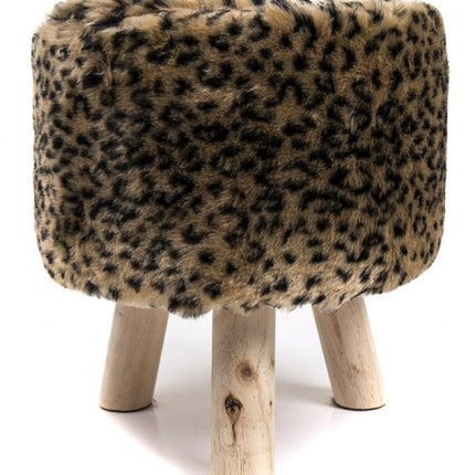 Hocker Pouf Tabouret panthère marron