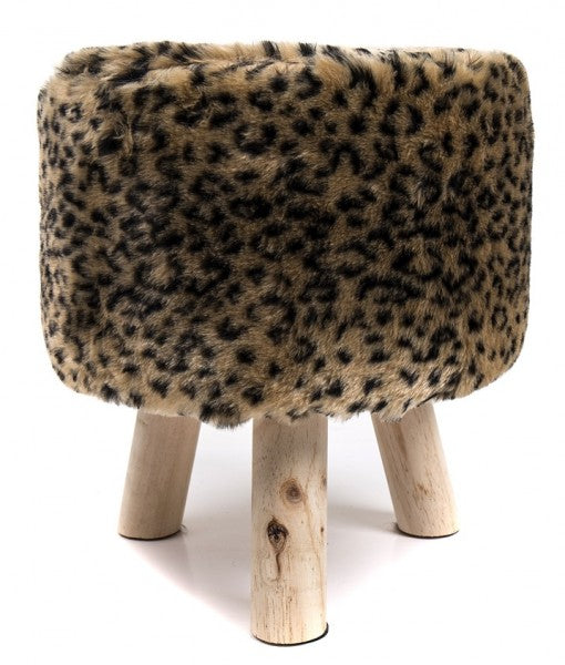 Footstool Ottoman Stool leopard brown