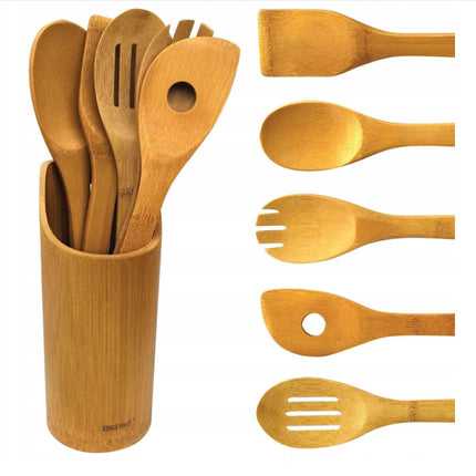 Ensemble de cuisine en bois - 5 pièces + support