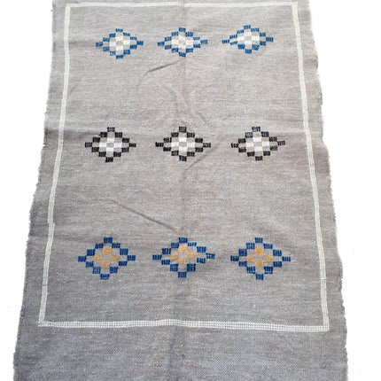 Tapis Kelim gris 150 x 90 cm