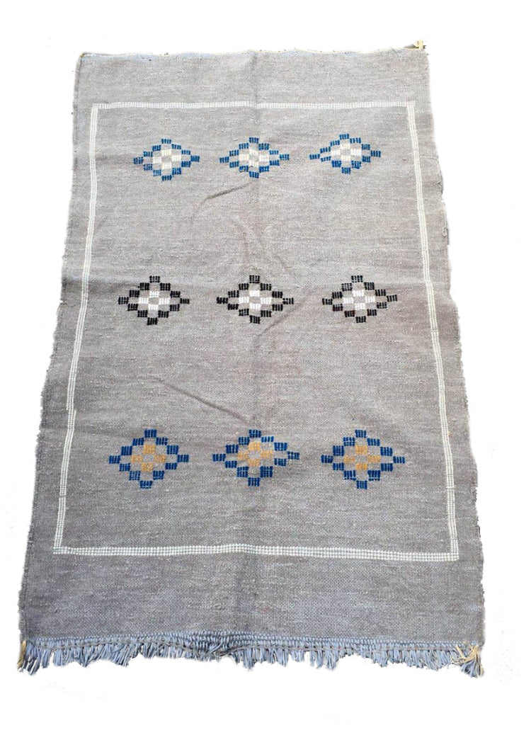 Tapis Kelim gris 150 x 90 cm